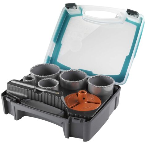 wolfcraft - Set di seghe a tazza multi-lama - Diametro 33, 53, 68, 73, 83 mm - ProfonditÖ di taglio 55 mm. Punta di centraggio - cod. 3464000 (1/5)