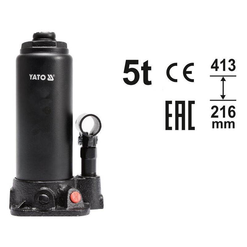 Cric Bouteille Yato YT-17007 20 Tonnes - Capacité Levage 242-452mm