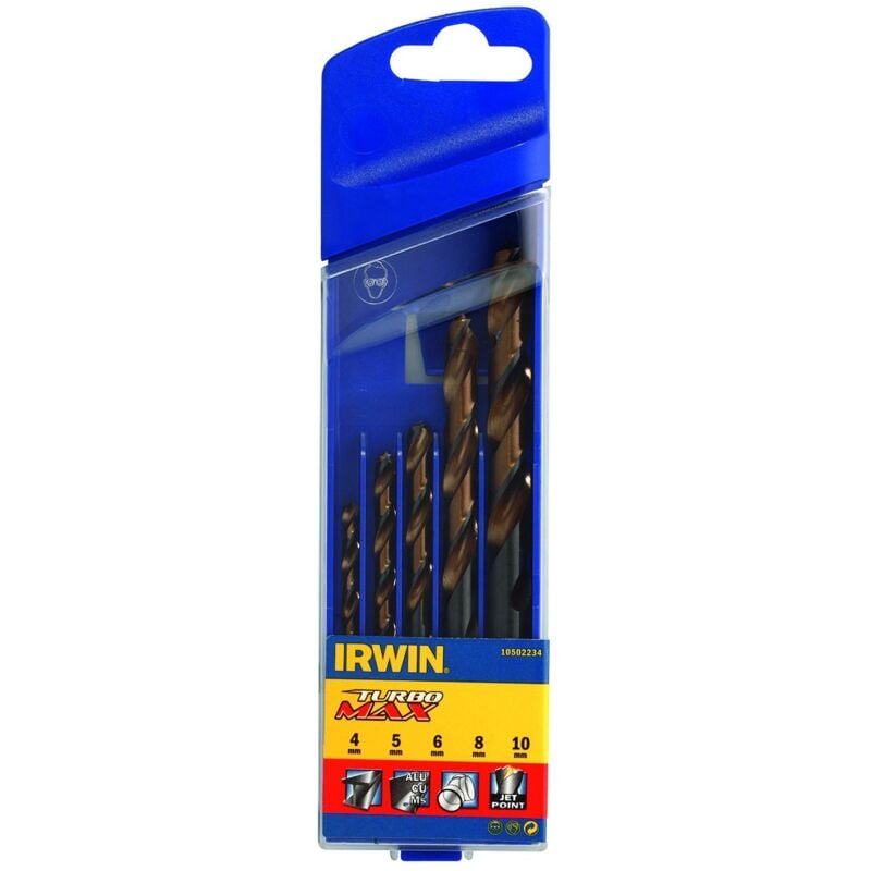 Irwin wiertło metal turbomax komplet 5szt. 4.0, 5.0, 6.0, 8.0, 10.0 mm