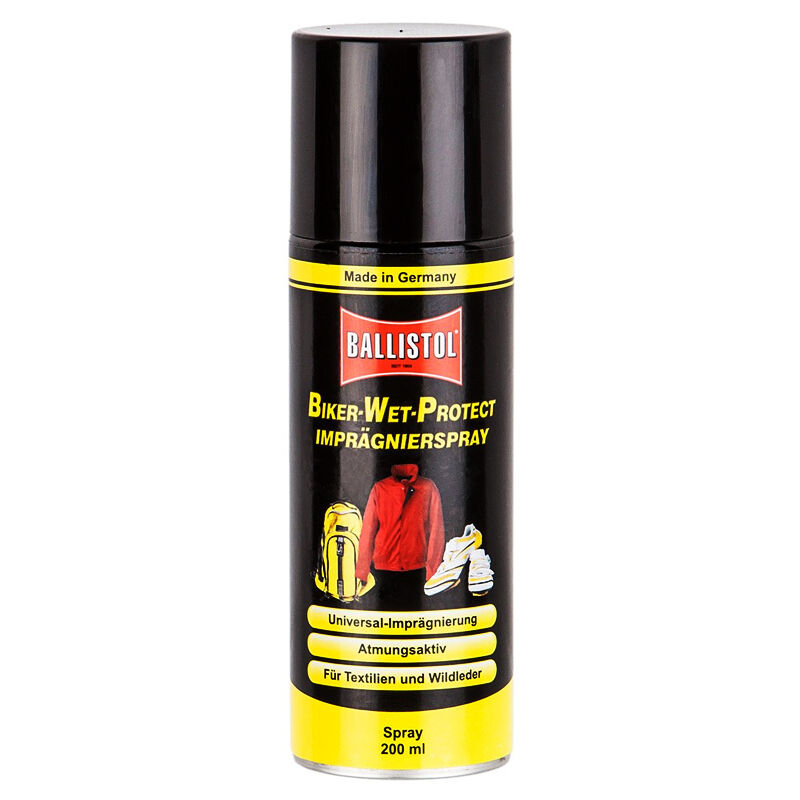 Ballistol Biker Wet Protect Spray Imperméabilisant 200 Ml – Hydrofuge Respirant Pour Textiles, Cuir, équipement Outdoor