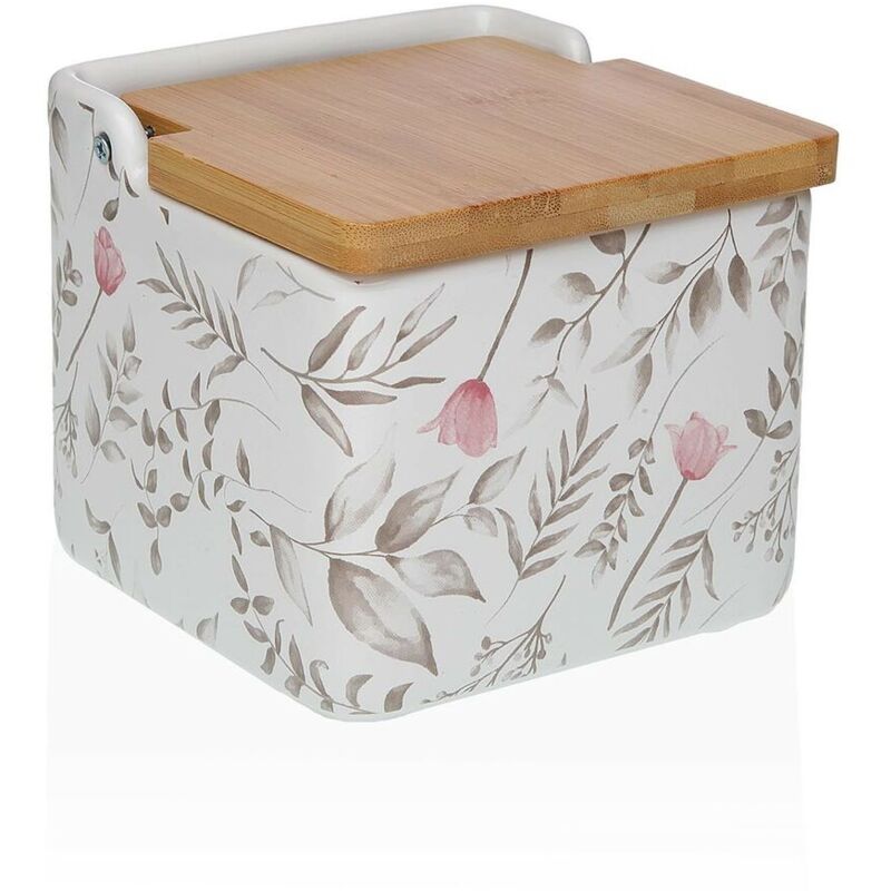 Salière avec couvercle Versa Blanc Céramique Bambou Dolomite