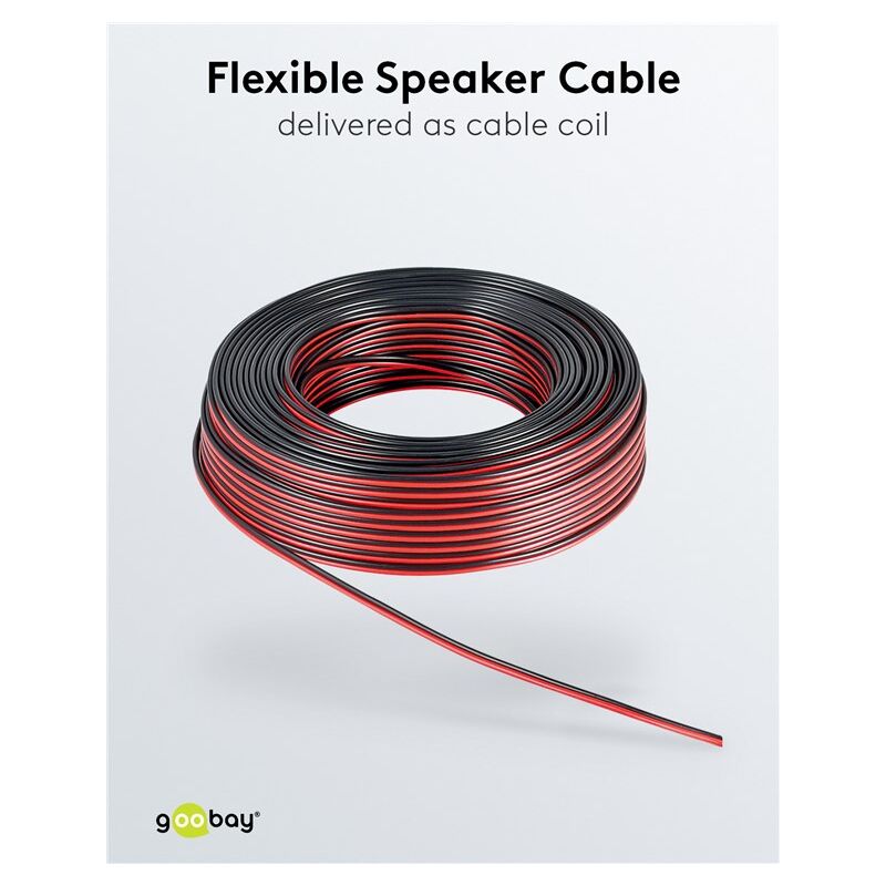 Câble Haut-parleurs Lumonic 10 M – 2x1,5 Mm² CCA, Rouge/Noir – Pour Enceintes Hi-Fi, Home Cinéma – Câble Jumelé