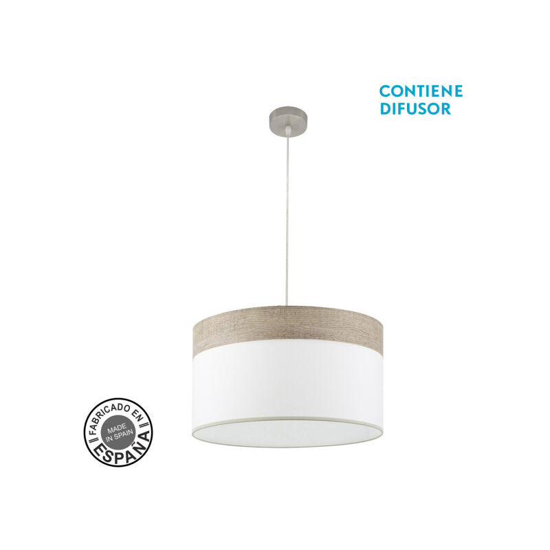 YoungDECO Suspension 2xE27 Style Bohème - Lampe Suspendue Avec Abat-jour Tissu 38cm, Lustre Élégant Pour Salon, Chambre, Salle à Manger Et Chambre Enfant - Fabriqué En UE