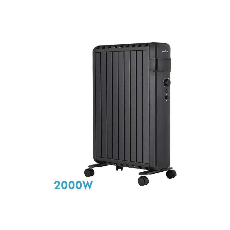 Radiateur électrique Midea 2000W – Économique, Silencieux, 9 éléments, Thermostat, Mode Éco, Chauffage Rapide, Portable Et Sécurisé