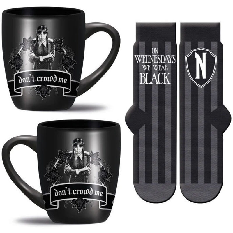 Pyramid International De Set Cup And Socks For The Wednesday [wear It Black] - Stylish Design De Wednesday, Includes Cozy Black Socks, Awesome Gift For Fans, Long Lasting