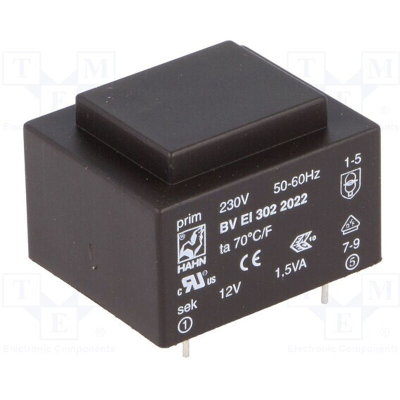 Transformateur Encapsulé 2.5VA - Entrée 220V AC - Sortie 15V - Neuf