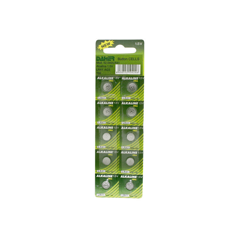 Paquet de 10 piles alcalines bouton. 1,5 V Electro Dh 52.540/LR41  8430552104246
