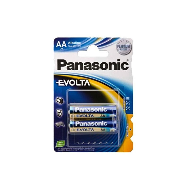 Pack de 2 piles rechargeables Panasonic Evolta AAA LR03 - Piles