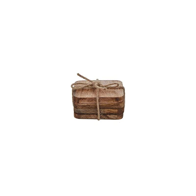 Set 4uni. sous-verres en bois de manguier modèle duko