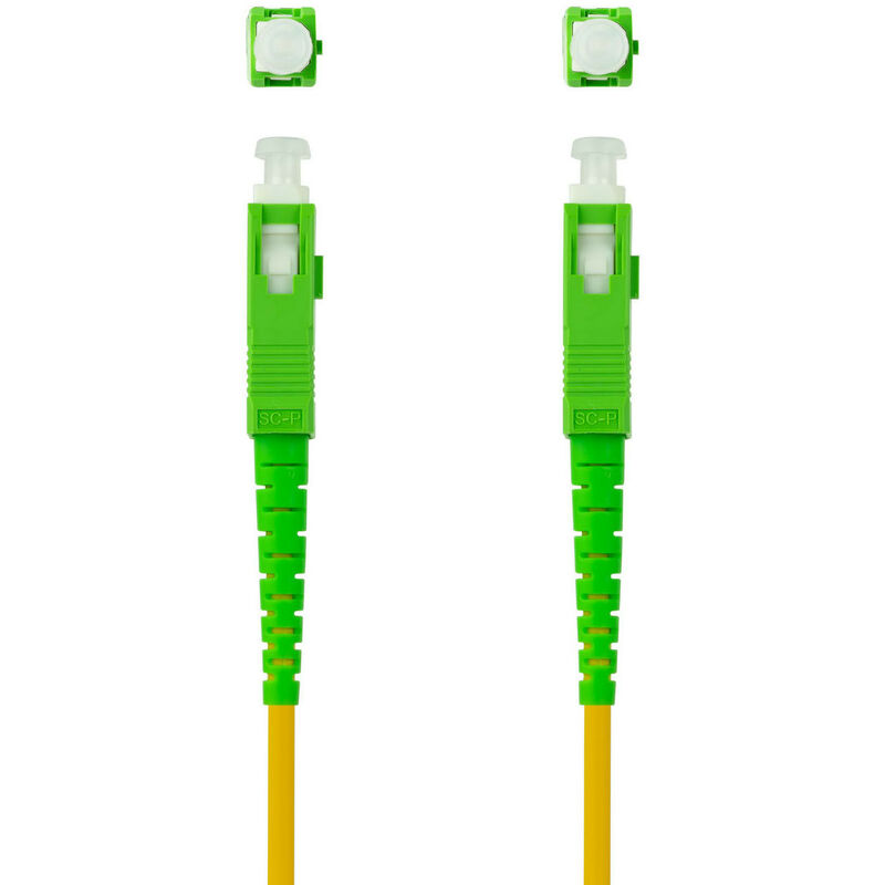 Câble fibre optique Nanocable SC/APC vers SC/APC monomode Simplex LSZH 10 m  jaune