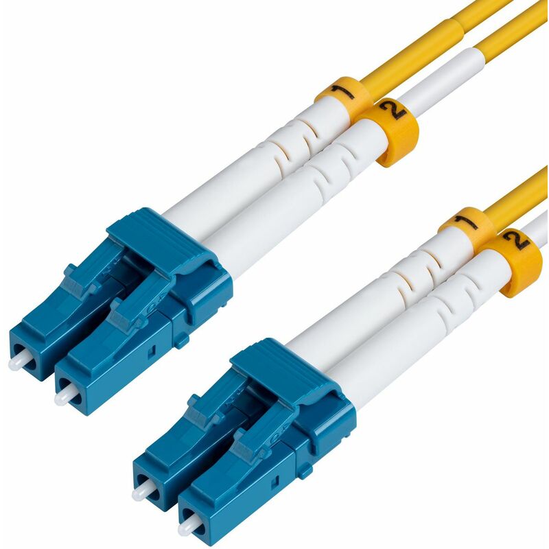 Câble Réseau Fibre Optique LC vers LC Mâle / Mâle - Duplex Monomode 9/125  LSZH - Jaune 10 m