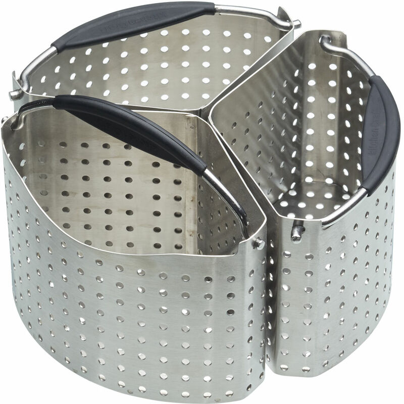 KitchenCraft Paniers Diviseurs Pour Casserole - 3 Paniers Inox - Pour Casserole 20 Cm - 6