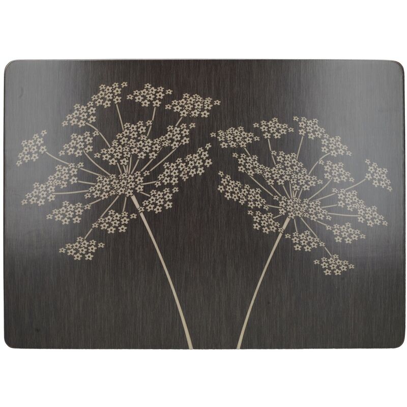 Set De 6 Sets De Table En Bois - Motif Océan Abstrait, Dos Liège Antidérapant, 30x22,8 Cm