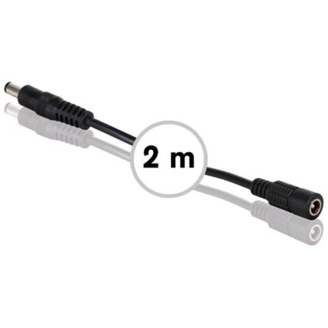 Rallonge avec connecteur dc mâle/femelle - 2 m - couleur noir (1/3)