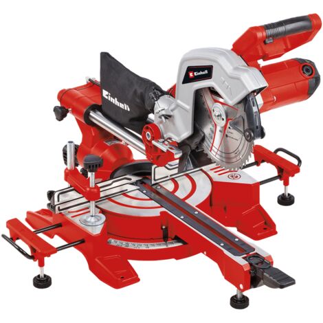 Einhell Scie à onglet radiale TC-SM 216 (1600 W, table pivotante à réglage rapide et butées d’angles, laser, extensions latérales, blocage d’arbre «Spindle-Lock», avec lame aux carbures de tungstène