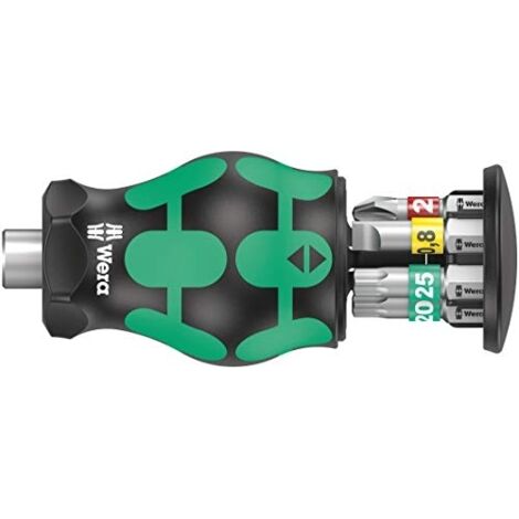 Wera – Tournevis torx 5008873001 – Jeu d'embouts 7 pièces – Empreinte torx pour vis à fente et cruciforme – Compact pour espaces difficiles