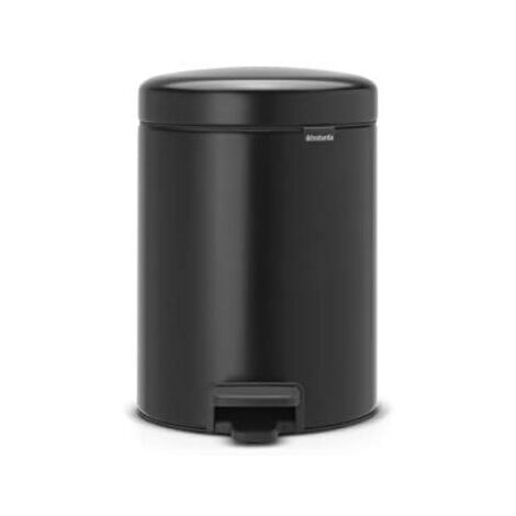 Brabantia NewIcon Poubelle à pédale - 5 litres - seau intérieur en plastique - noir mat (1/5)