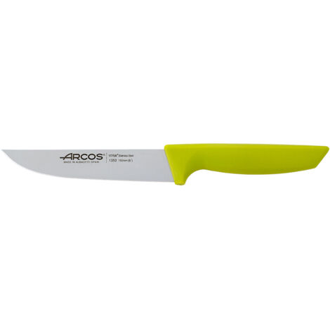 Couteau Mondador Arcos Nova 188612 en acier inoxydable Nitrum et mango Couteau en polypropylène, lame rouge de 10 cm en boîte présentoir