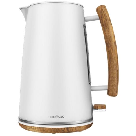 Cecotec – Bouilloire électrique 1,7 L – 3000 W – Acier inoxydable – Finitions en bois – Filtre anticalcaire démontable – Base rotative 360º (1/5)