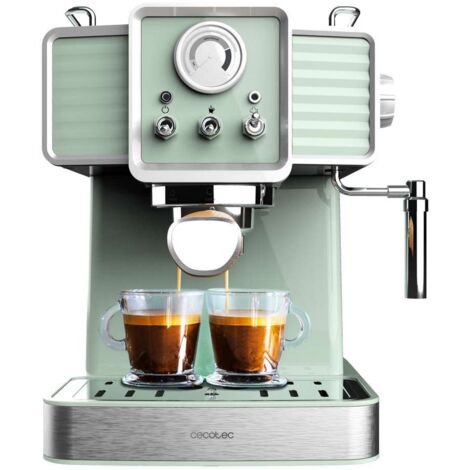 Cecotec – Machine à café expresso 1350W – Pompe italienne 20 bars – Système de préchauffage rapide – Réservoir 1,5L – Buse vapeur orientable
