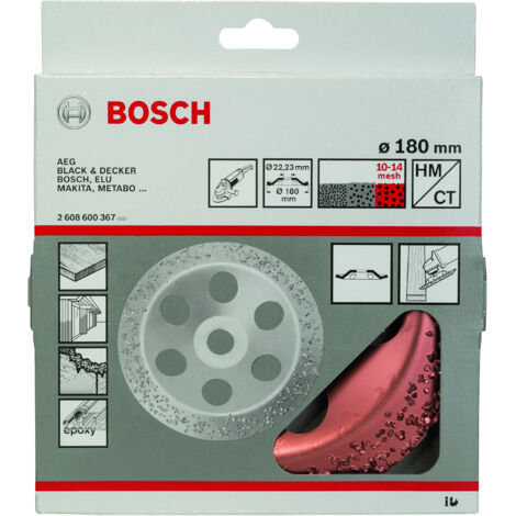 BOSCH ACCESSORIES 2 608 600 367 - Verre de métal abrasif duro 180 x 22,23 mm grob, schräg (pack 1) (1/2)