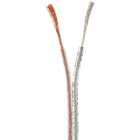 Bobine câble HP, OFC, 2x1.5mm², transparent, 100m