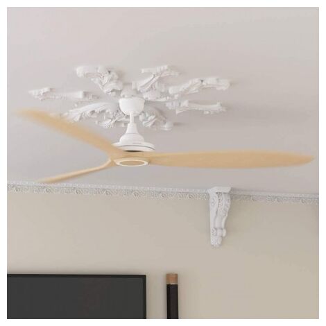 de ventilateur de plafond de 65W et 52" avec a télécommande, minuterie, mode hiver-été, 3 vitesses et 3 pales.