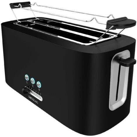 Cecotec – Grille-pain vertical 4 tranches – 2 fentes extra-larges – Puissance 1630 W – 6 niveaux de grillage – Design acier inoxydable moderne (1/6)