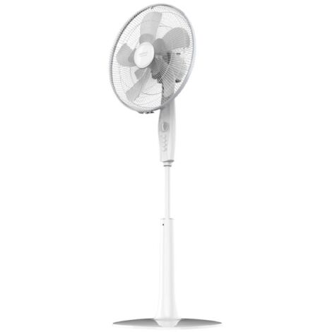 Ventilateur de de de 16" con 60W et minuterie, 3 vitesses, oscillation, silencieux, réglable en hauteur, 10 pales et sécurité maximale. (1/6)