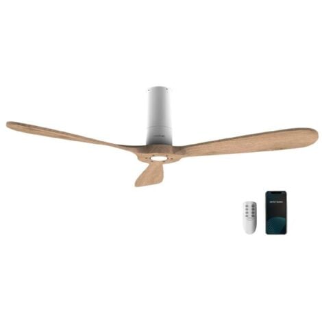 Ventilateur de ventilateur de plafond de 40 W y 52" with remote control, wifi control and remote control, IP44 protection, 6 vitesses, 3 pales, mode hiver-été et timer de jusqu'à 8 heures.