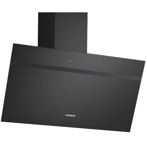 Siemens – Hotte décorative inclinée 80cm 430m³/h noir – Éclairage LED – Commande tactile – Mode évacuation ou recyclage – LC85KDK60