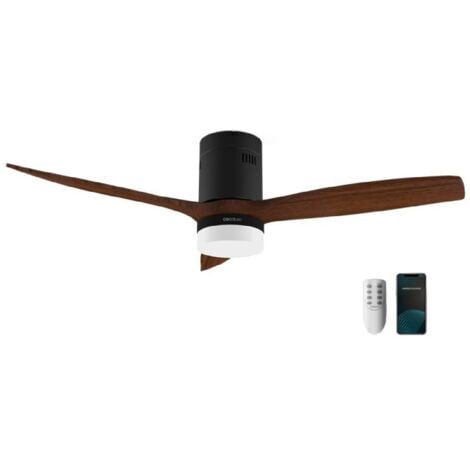 Ventilateur de ventilateur de plafond de 40 W y 52" with remote control, wifi control and remote control, IP44 protection, 6 vitesses, 3 pales, mode hiver-été et timer de jusqu'à 8 heures.