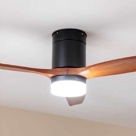 Ventilateur de ventilateur de plafond de 40 W y 52" with remote control, wifi control and remote control, IP44 protection, 6 vitesses, 3 pales, mode hiver-été et timer de jusqu'à 8 heures.