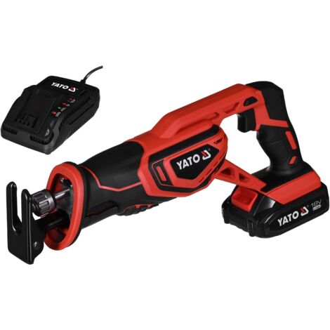 Yato - Batterie Scie de scie sabre 18 V  2,0 Ah Batterie de ion de lithium, chargeur rapide  werkzeugloser Changer de lame  Lame de scie  Max. 80 mm en