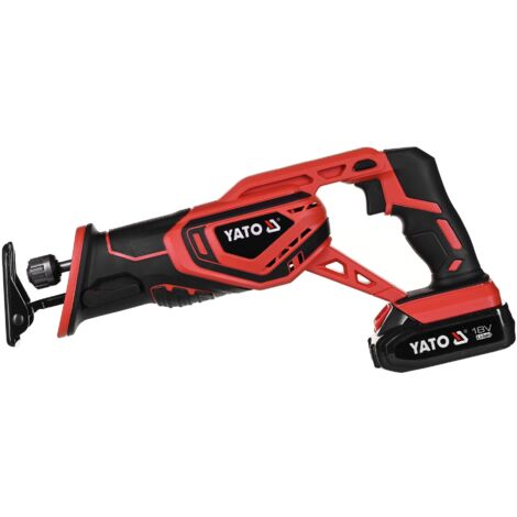 Yato - Batterie Scie de scie sabre 18 V  2,0 Ah Batterie de ion de lithium, chargeur rapide  werkzeugloser Changer de lame  Lame de scie  Max. 80 mm en