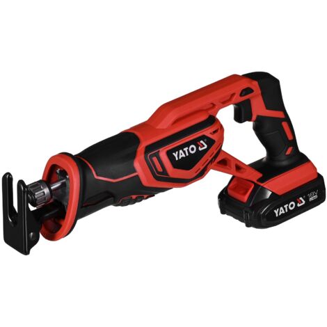 Yato - Batterie Scie de scie sabre 18 V  2,0 Ah Batterie de ion de lithium, chargeur rapide  werkzeugloser Changer de lame  Lame de scie  Max. 80 mm en