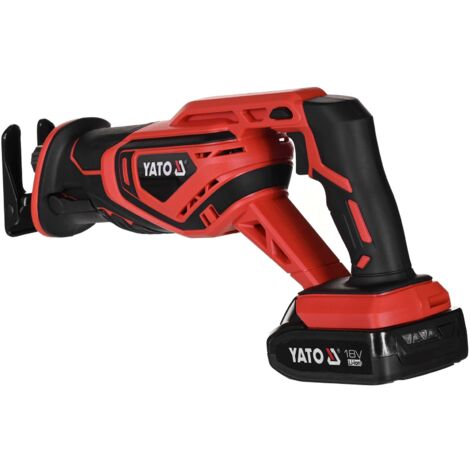 Yato - Batterie Scie de scie sabre 18 V  2,0 Ah Batterie de ion de lithium, chargeur rapide  werkzeugloser Changer de lame  Lame de scie  Max. 80 mm en
