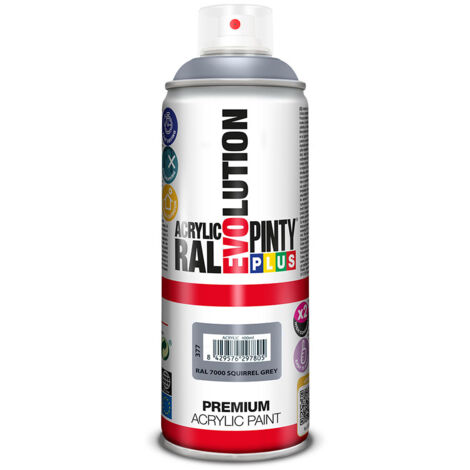 PINTYPLUS Peinture acrylique brillante EVOLUTION 520cc Gris écureuil RAL 7000