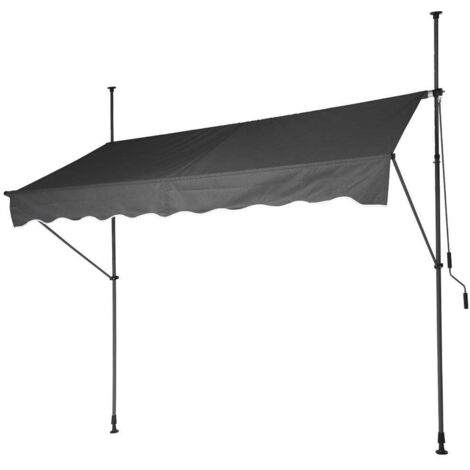 Auvent réglable en polyester gris 250 x 120 cm (1/5)