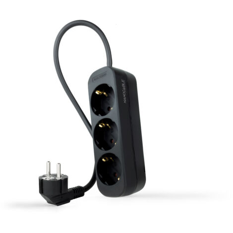 Base Multiple 3 prises Câble 1,4m Noir 10.38.0003-ns-bk (1/3)