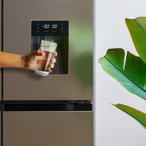Réfrigérateur Américain 4 Portes Cecotec Bolero CoolMarket 4D 601L - Verre Noir, No Frost, Compresseur Inverter, Classe E - Largeur 90cm, Hauteur 177.5cm - 3