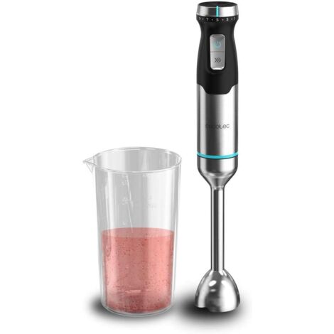 Cecotec Hand Blender de Hand Power Pulsar 2300MAX. Puissance maximale de 2300W, Lames of 4 Lames of en acier inoxydable, Foot XL, Capot anti-éclaboussures, Comprend un gobelet de 700ml without Lid.
