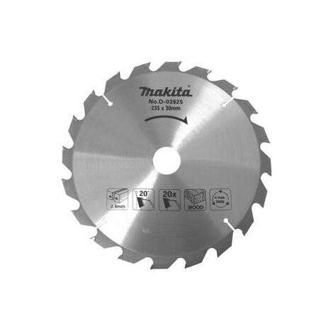 Makita – D03333 Lame de scie circulaire T.C.T 165 x 20 mm – 24 dents pour coupes fines dans le bois – Design ATB pour réduction des éclats