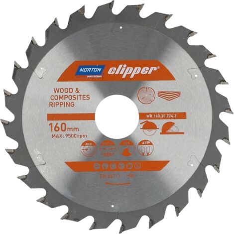 Lame de carbure de flow 160 x 2.6/1.6x30 Z24 Norton CLIPPER CLIPPER 70184608043