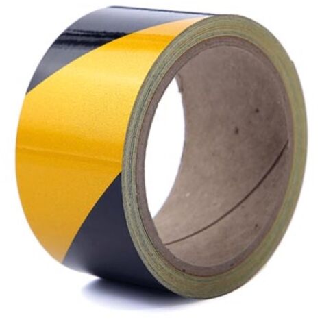 Bande réfléchissante 5cm x 10m - noir/jaune (1/3)