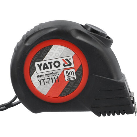 Yato YT-7111 mètre ruban 5 m Acrylonitrile butadiène styrène (ABS), caoutchouc noir (1/4)