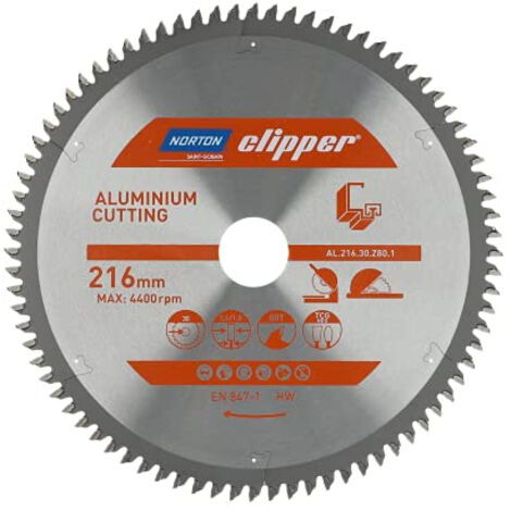 Norton piła tarczowa 216mm x 30mm x 80z aluminium (2,6/1,8)