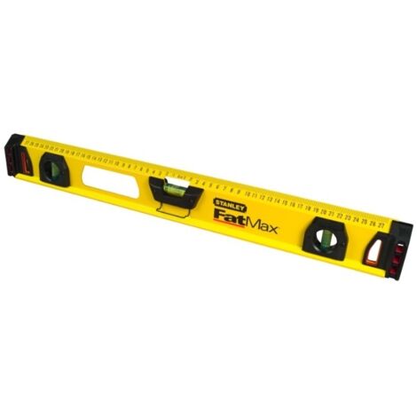 Stanley – Niveau à bulle 60 cm – Corps en aluminium renforcé – Précision +/- 0,5 mm/m – Embouts résistants aux chocs – 3 fioles de niveau