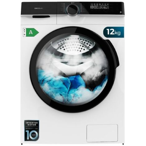 Cecotec – Lave-linge 12 kg classe A – Moteur Inverter Plus – 14 programmes – Spa Care – Silencieux – Stérilisation à 65°C