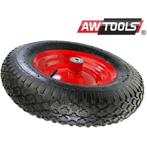 Awtools koło do taczki pneumatyczne 400 felga metal, łożysko+oś, 2 warstwy, 2 atm (1/2)